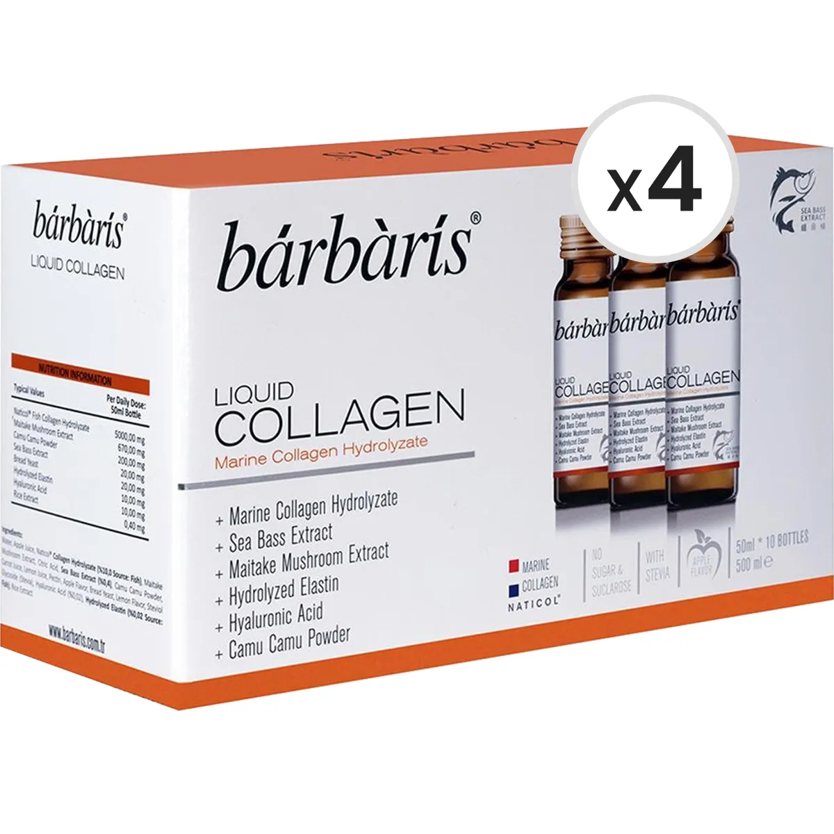 Barbaris Liquid Collagen 50 ml x 10 4'lü Paket