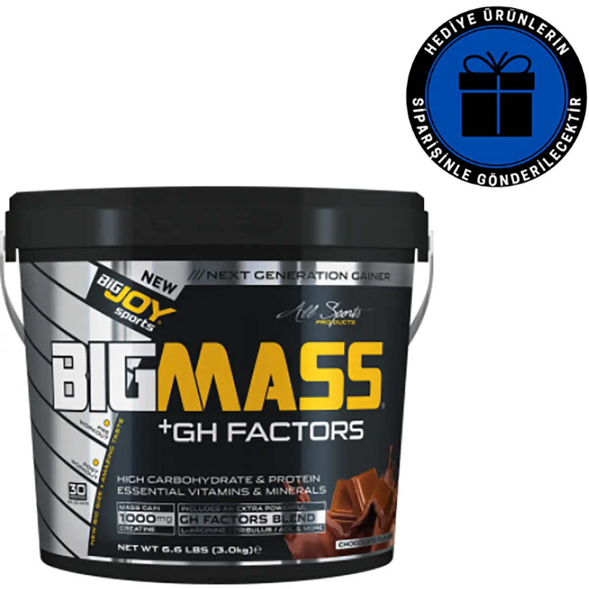 Bigjoy Sports BIGMASS Gainer GH FACTORS Çikolata 3000 g