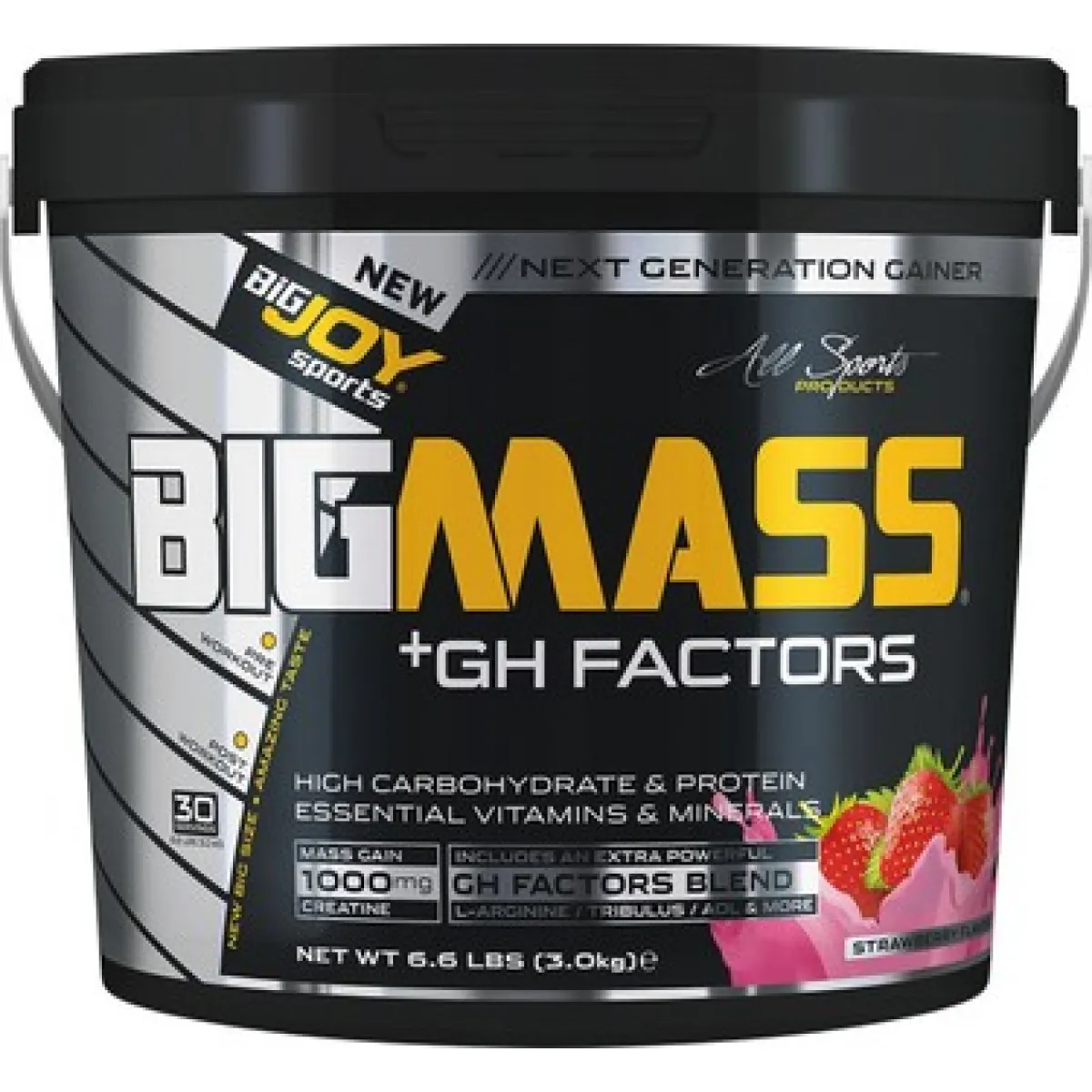 Bigjoy Sports BIGMASS Gainer GH FACTORS Çilek 3000g