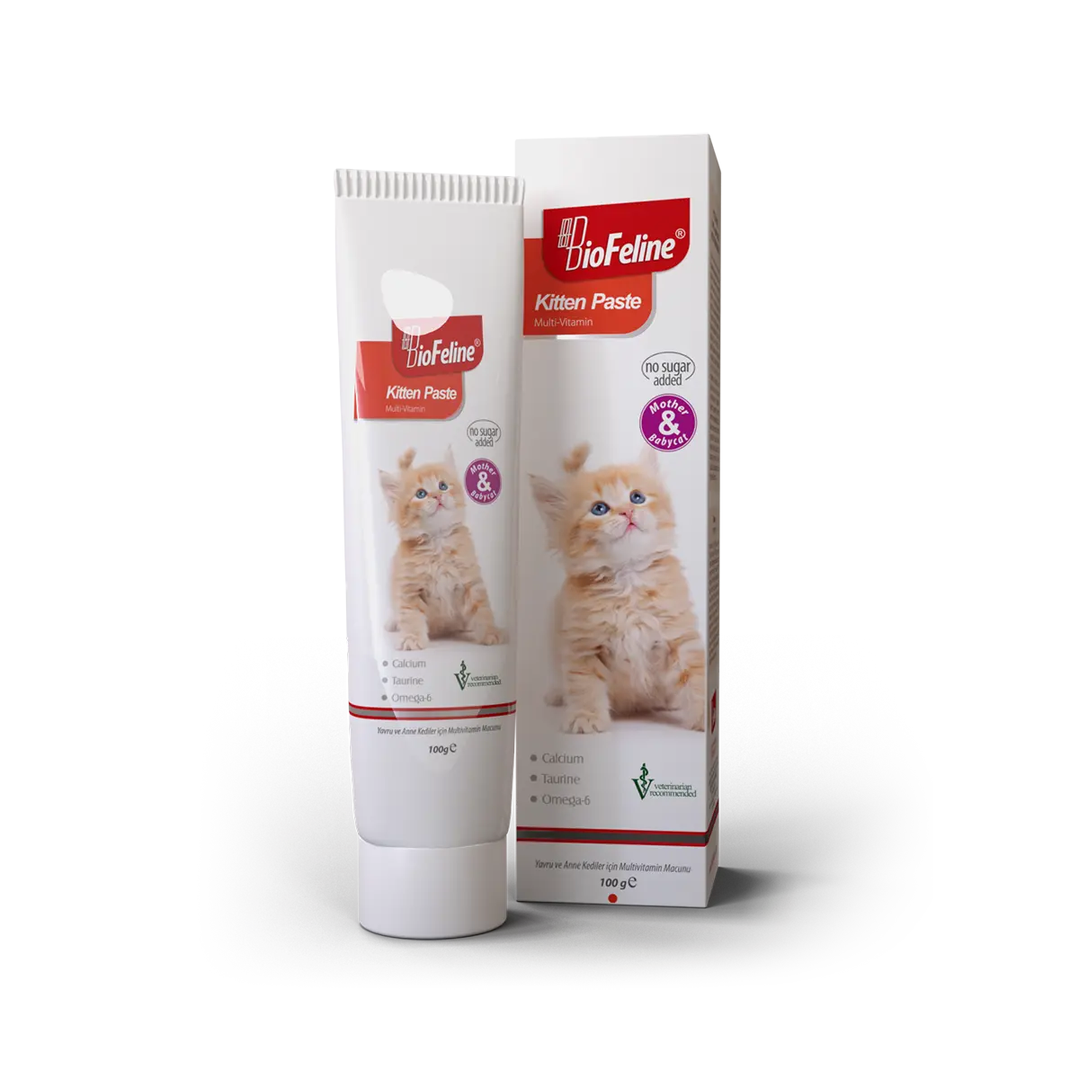 BioFeline Kitten Paste Yavru ve Anne Kedilerde Bağışıklık Sistemi Destekleyici ve Tüy Yumağı Önleyici Multivitamin Macun 100 g