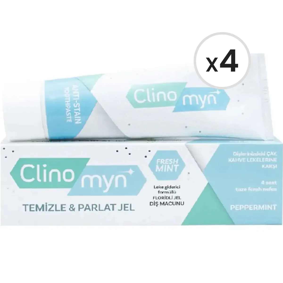 Clinomyn Fresh Temizle Parlat Jel Diş Macunu 75 ml 4'lü Paket