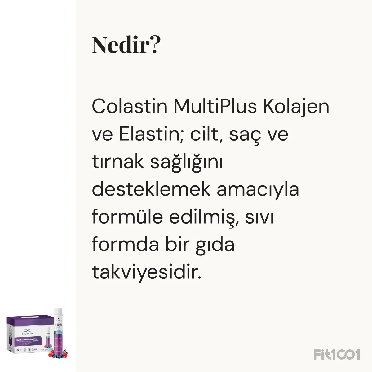 Colastin MultiPlus Kolajen ve Elastin 25 ml x 30 Shot