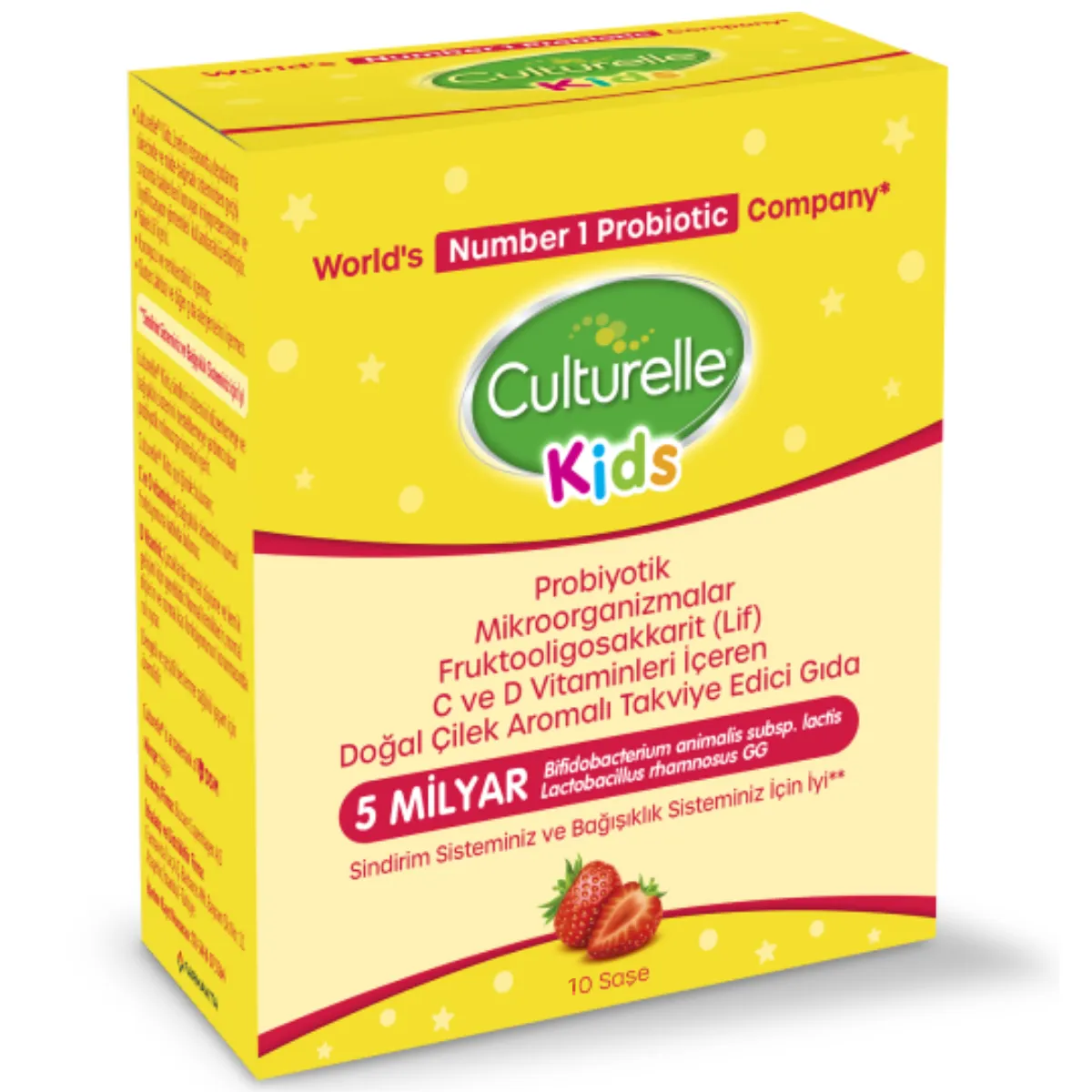 Culturelle Kids Doğal Çilek Aromalı Takviye Edici Gıda 10 Saşe