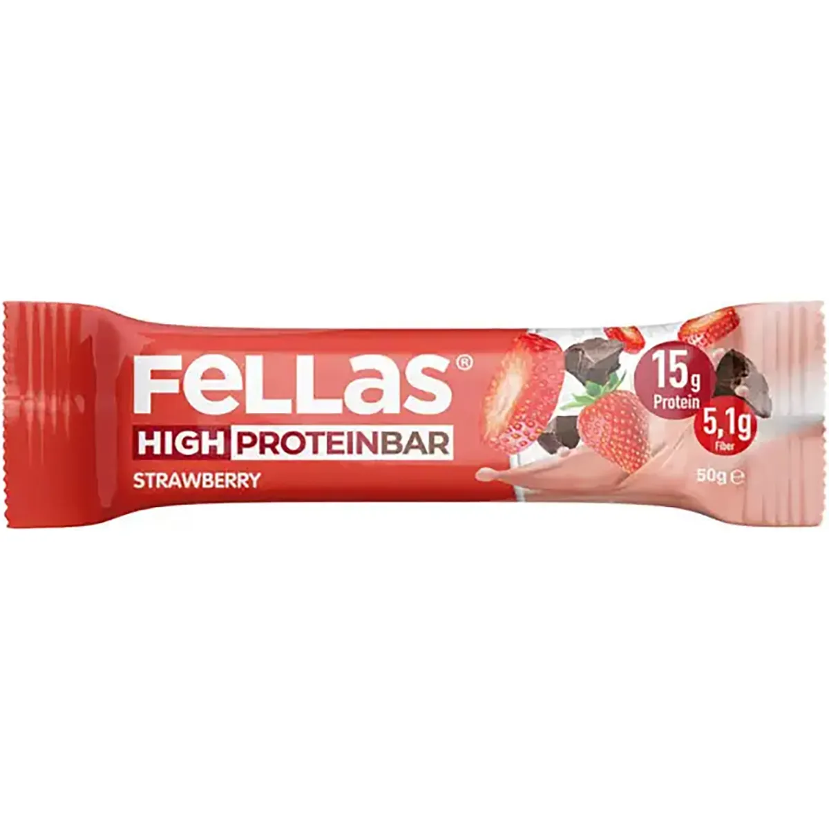 Fellas Yüksek Protein Bar - Çilekli 50 g