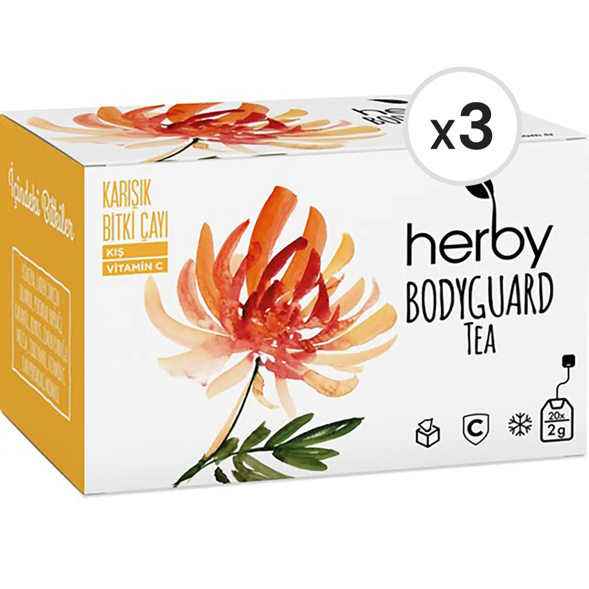 Herby Bodyguard Tea 20'li Bitki Çayı 3'lü Paket