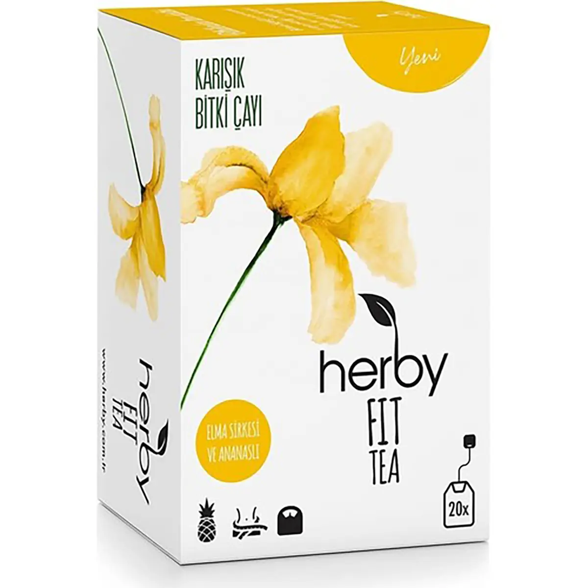 Herby Fit Tea Elma Sirkeli ve Ananaslı 20'li Bitki Çayı