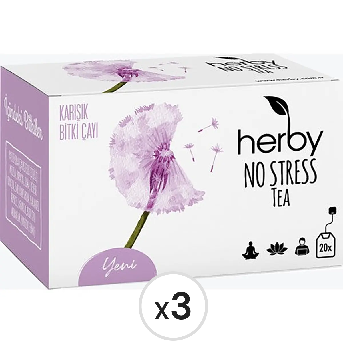 Herby No Stress Tea 20'li Bitki Çayı 3'lü Paket