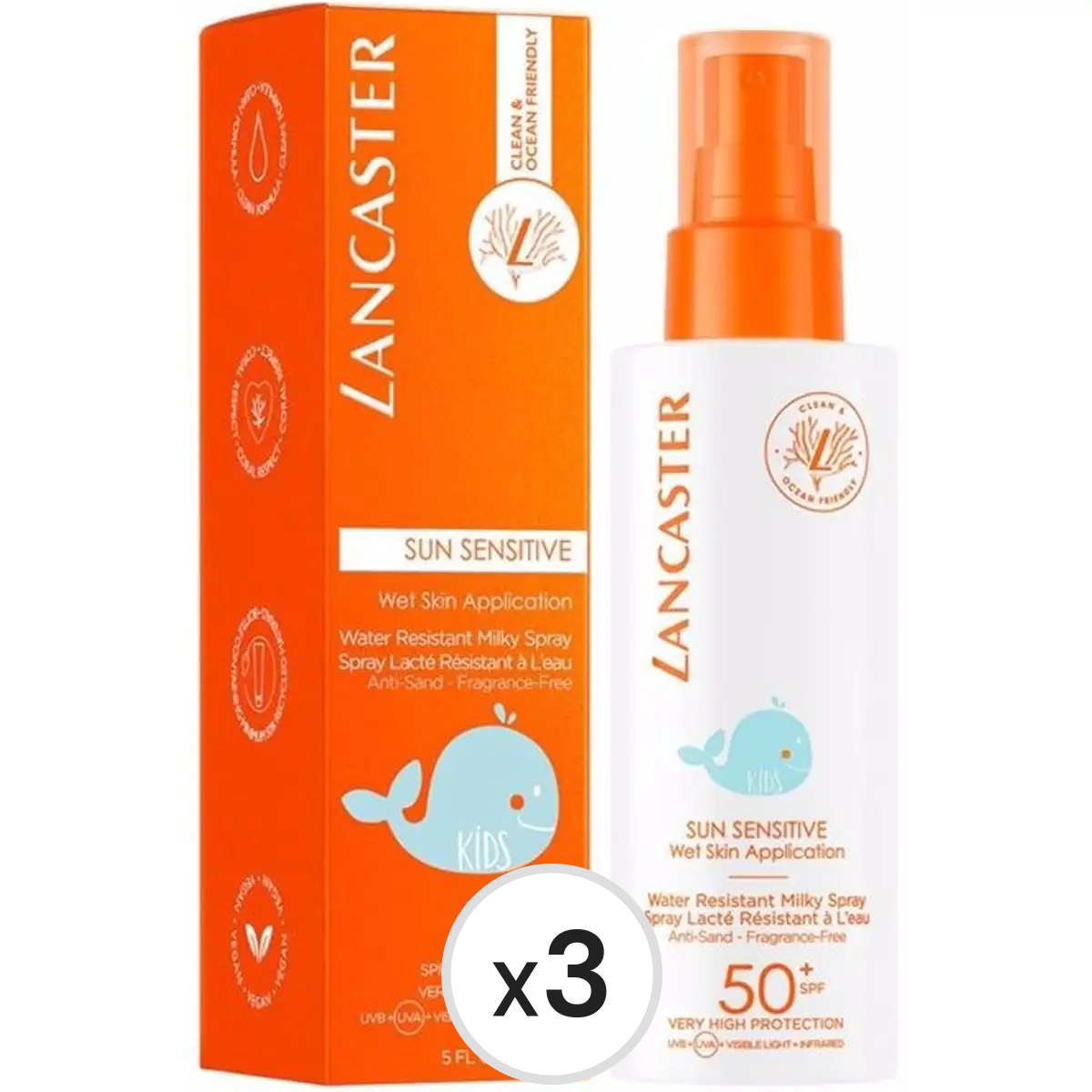 Lancaster Sun Sensitive Milky Spray For Kids SPF50+ 150 ml 3'lü Paket