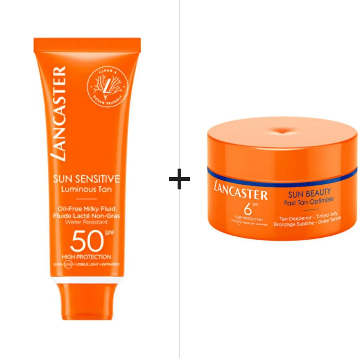 Lancaster Sun Sensitive Oil-Free Milky Fluid SPF50 50 ml & Tan Deepener Tinted Jelly SPF6 200 ml