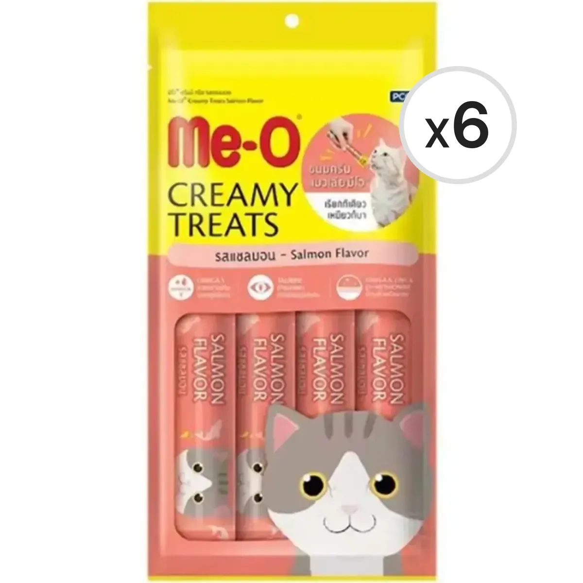 Me-O Creamy Treats Somonlu Krem Kedi Ödül Maması 4 x 15 g 6'lı Paket