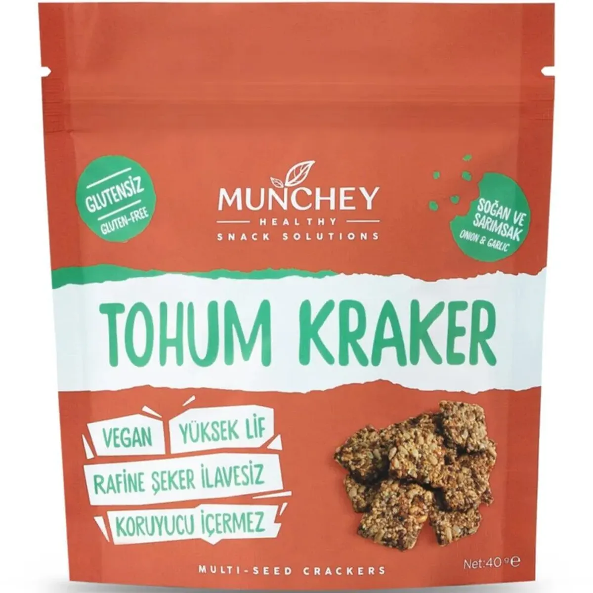 Munchey Soğan ve Sarımsaklı Tohum Kraker 40g