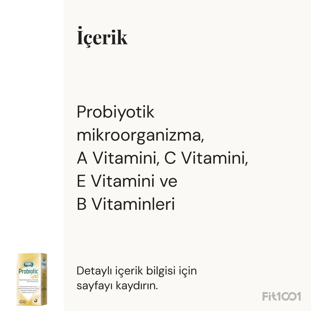 NBL Probiotic GOLD 20 Saşe