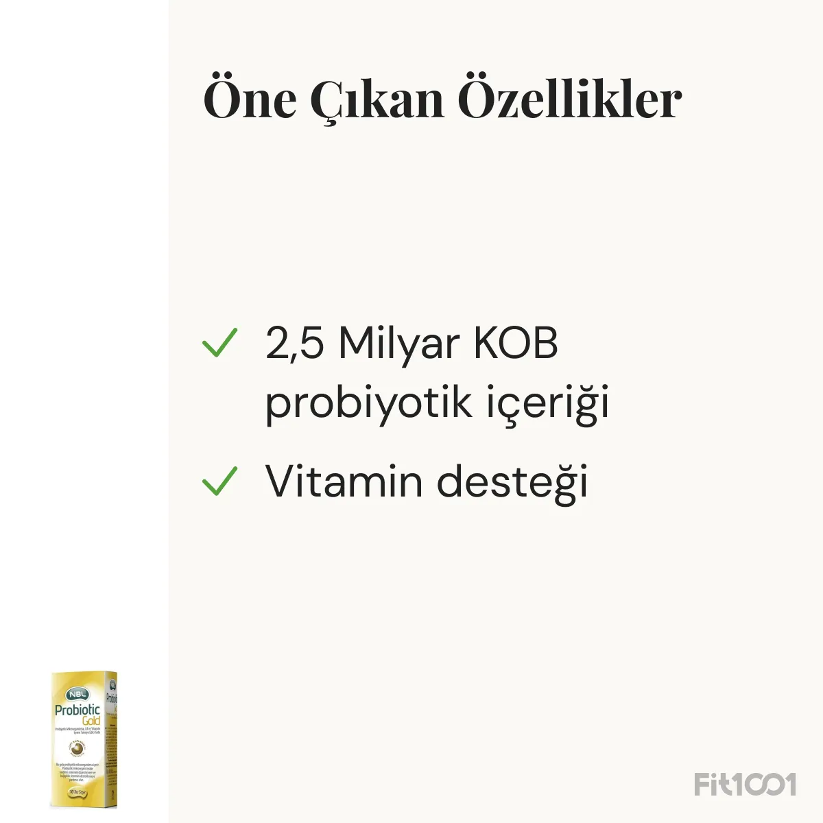 NBL Probiotic Gold Çift Kaplamalı 10 Saşe