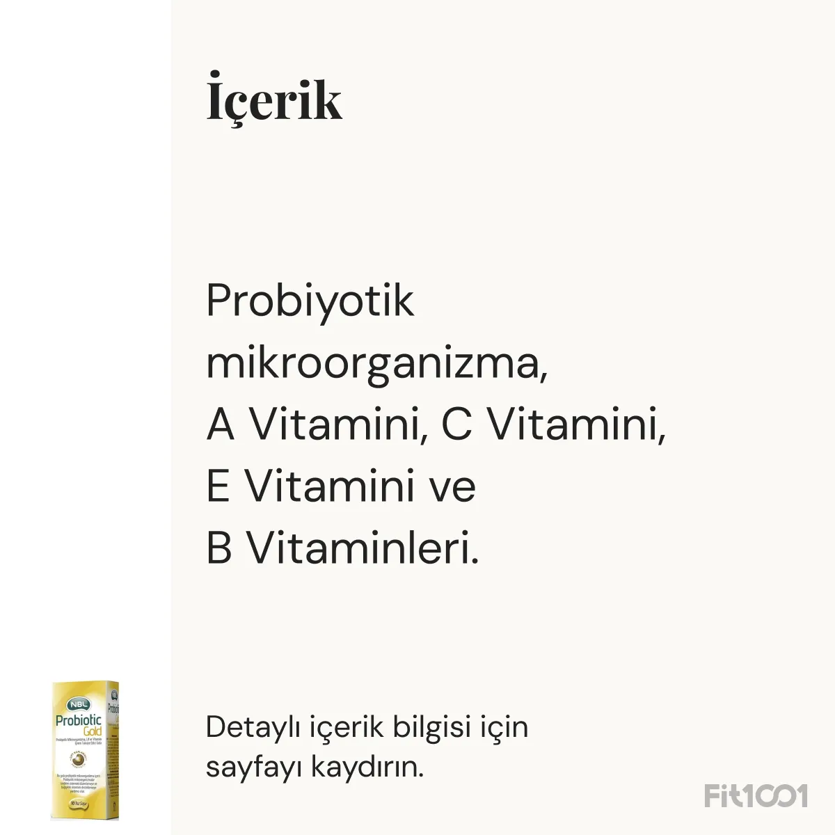 NBL Probiotic Gold Çift Kaplamalı 10 Saşe