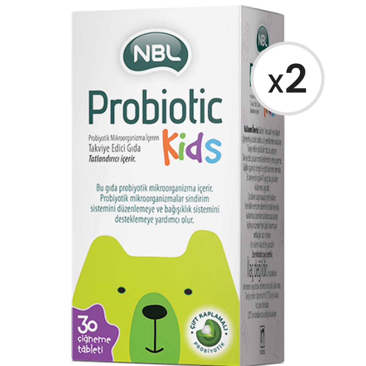 NBL Probiotic Kids 30 Çiğneme Tableti 2'li Paket