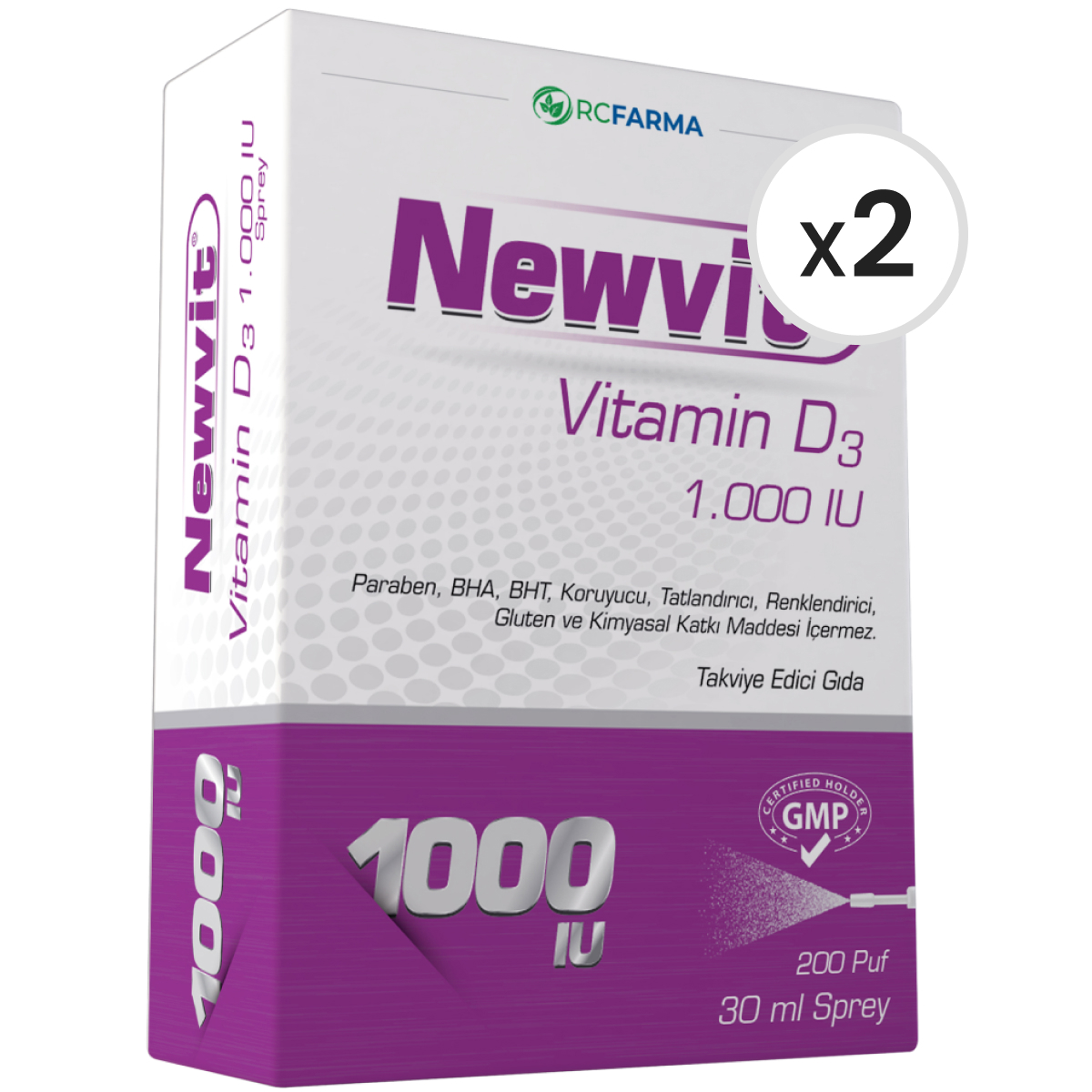 Newvit Vitamin D3 1000 IU 30 ml Sprey 2'li Paket