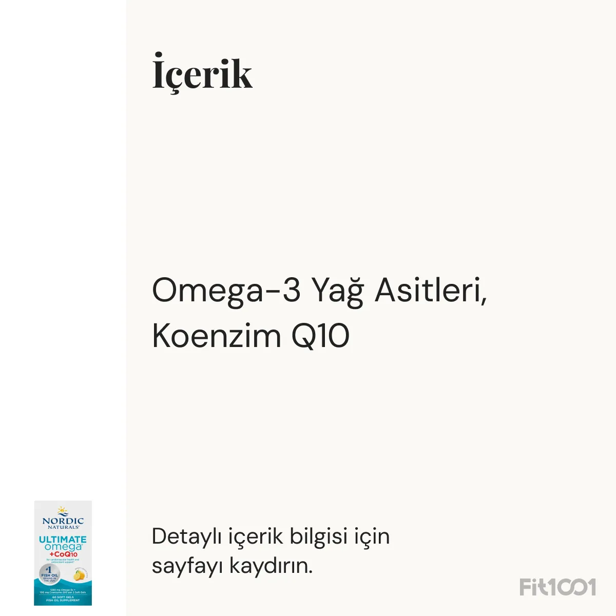 Nordic Naturals Ultimate Omega + CoQ10 60 Softgel Balık Yağı