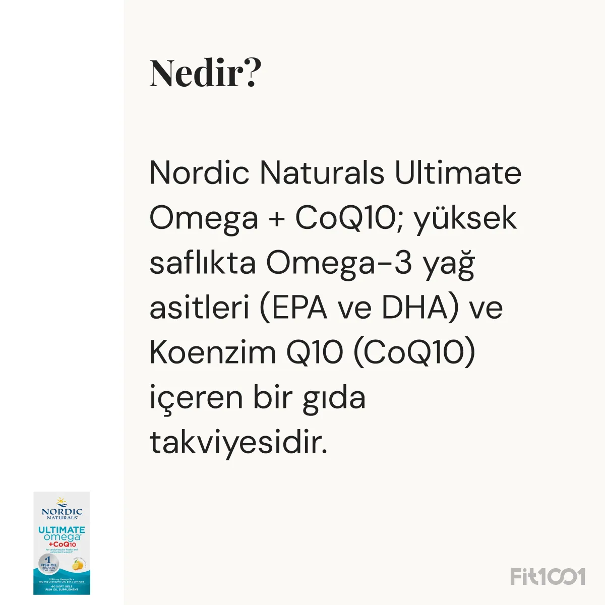 Nordic Naturals Ultimate Omega + CoQ10 60 Softgel Balık Yağı