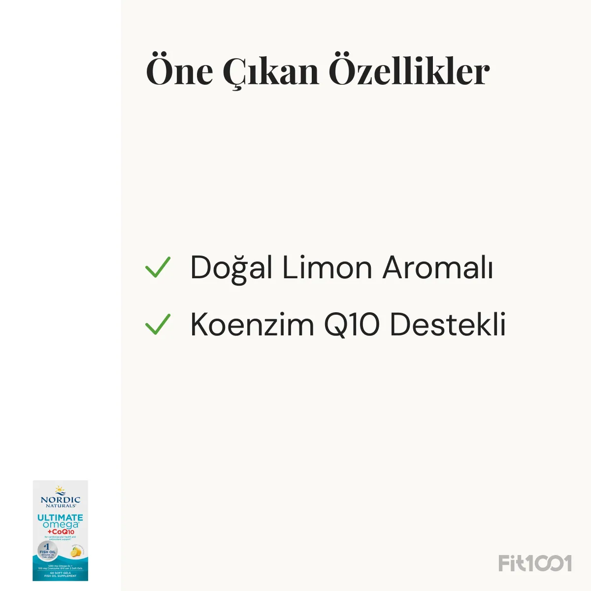 Nordic Naturals Ultimate Omega + CoQ10 60 Softgel Balık Yağı