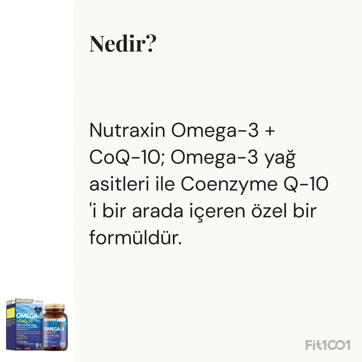 Nutraxin Omega-3+CoQ-10 60 Kapsül