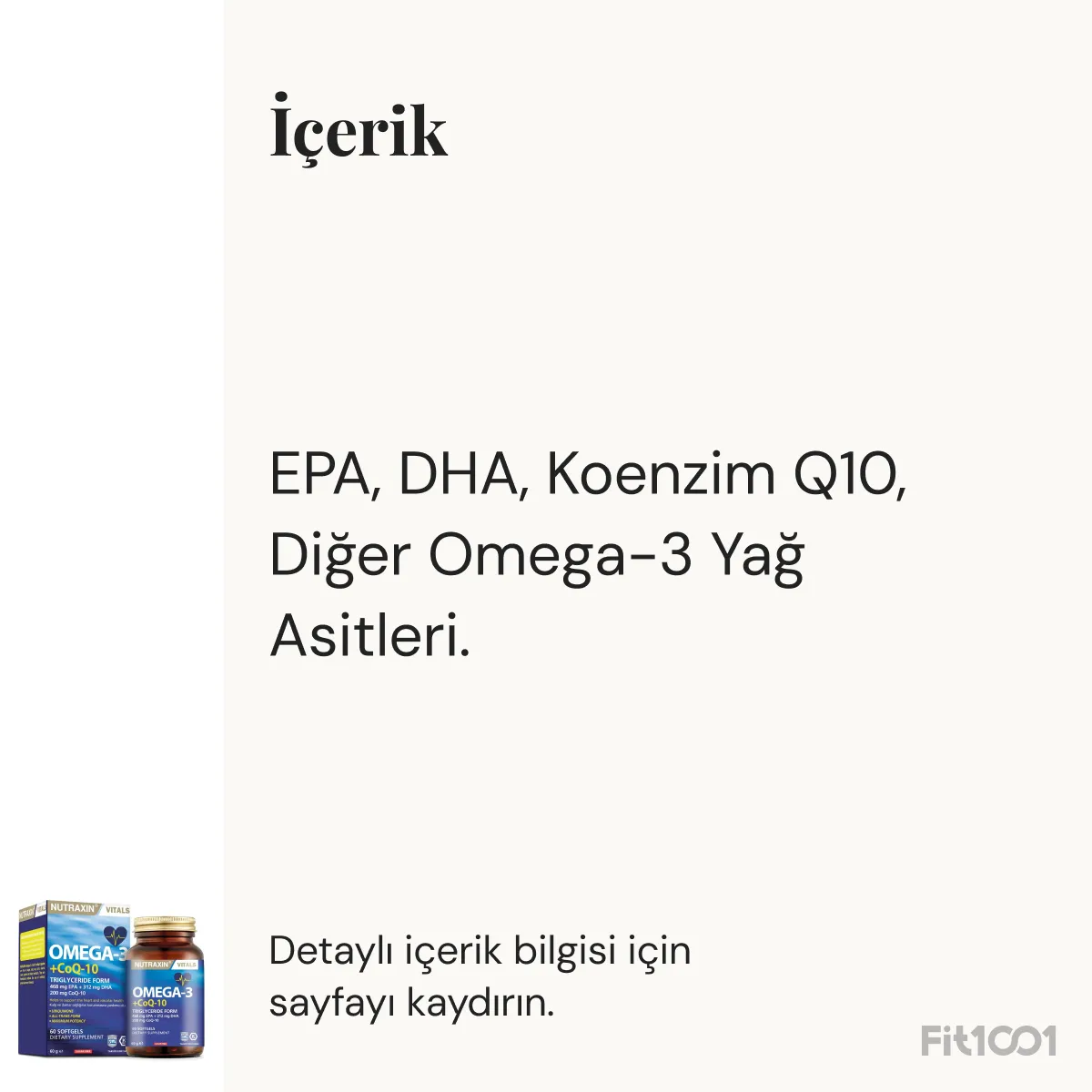 Nutraxin Omega-3+CoQ-10 60 Kapsül