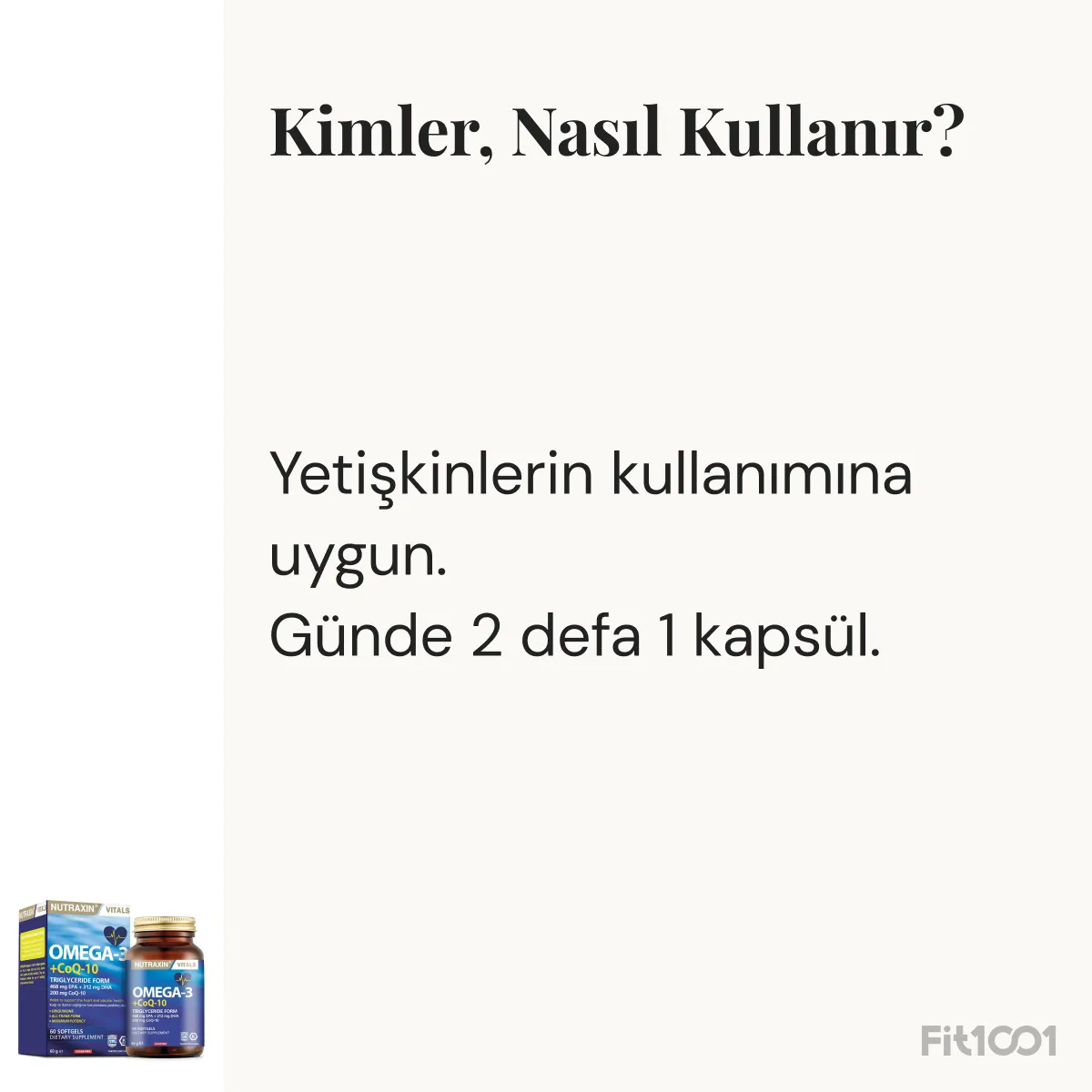 Nutraxin Omega-3+CoQ-10 60 Kapsül