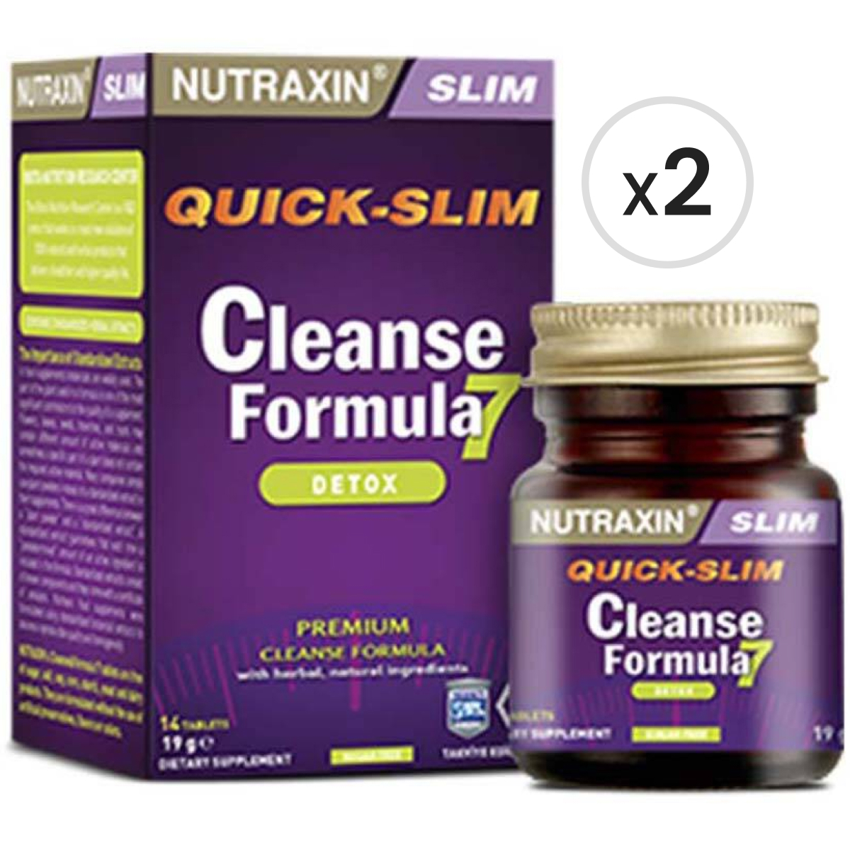 Nutraxin Quick Slim Cleanse Formula 7 Detox 14 Tablet 2'li Paket