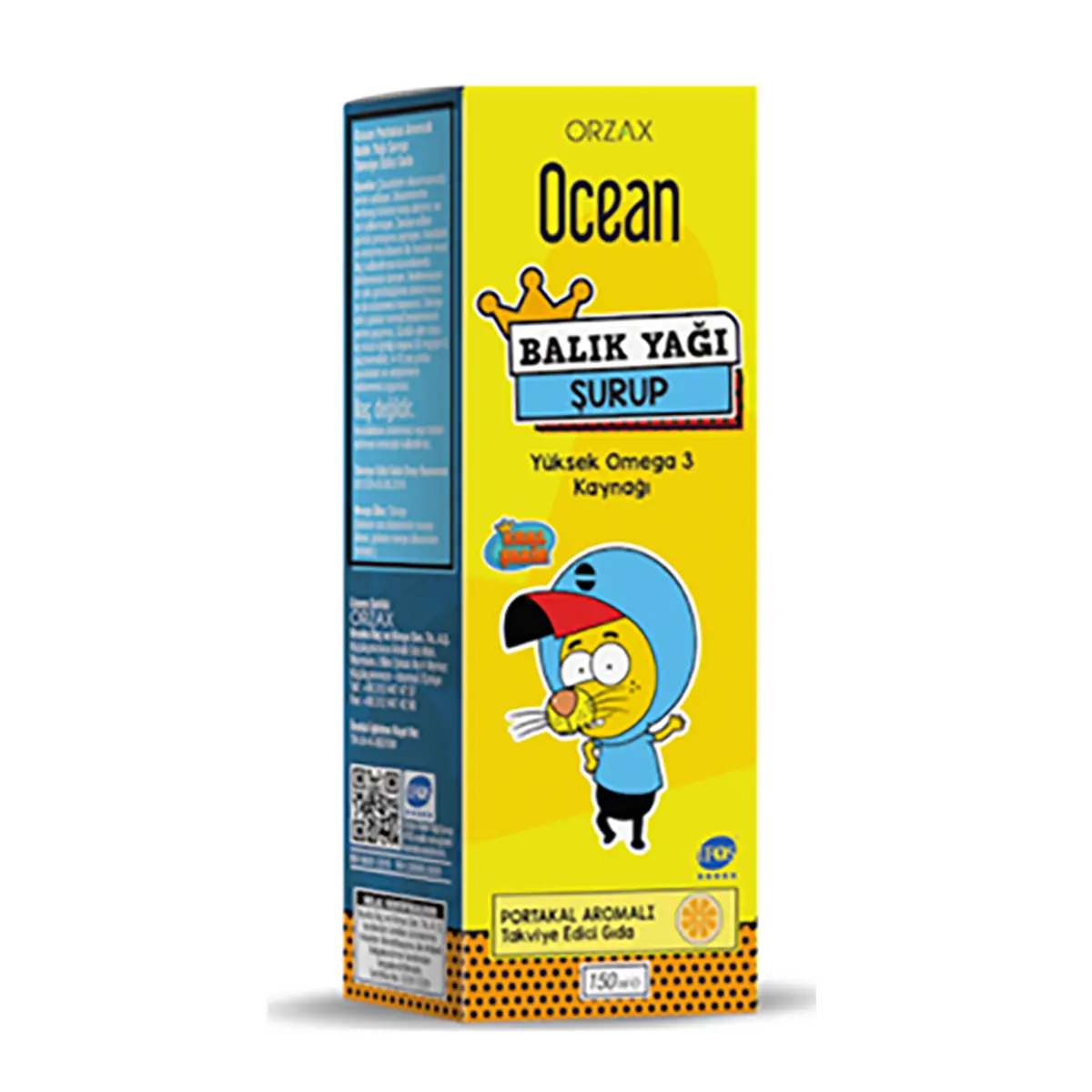 Orzax Ocean Balık Yağı Surup Portakal 150 ml