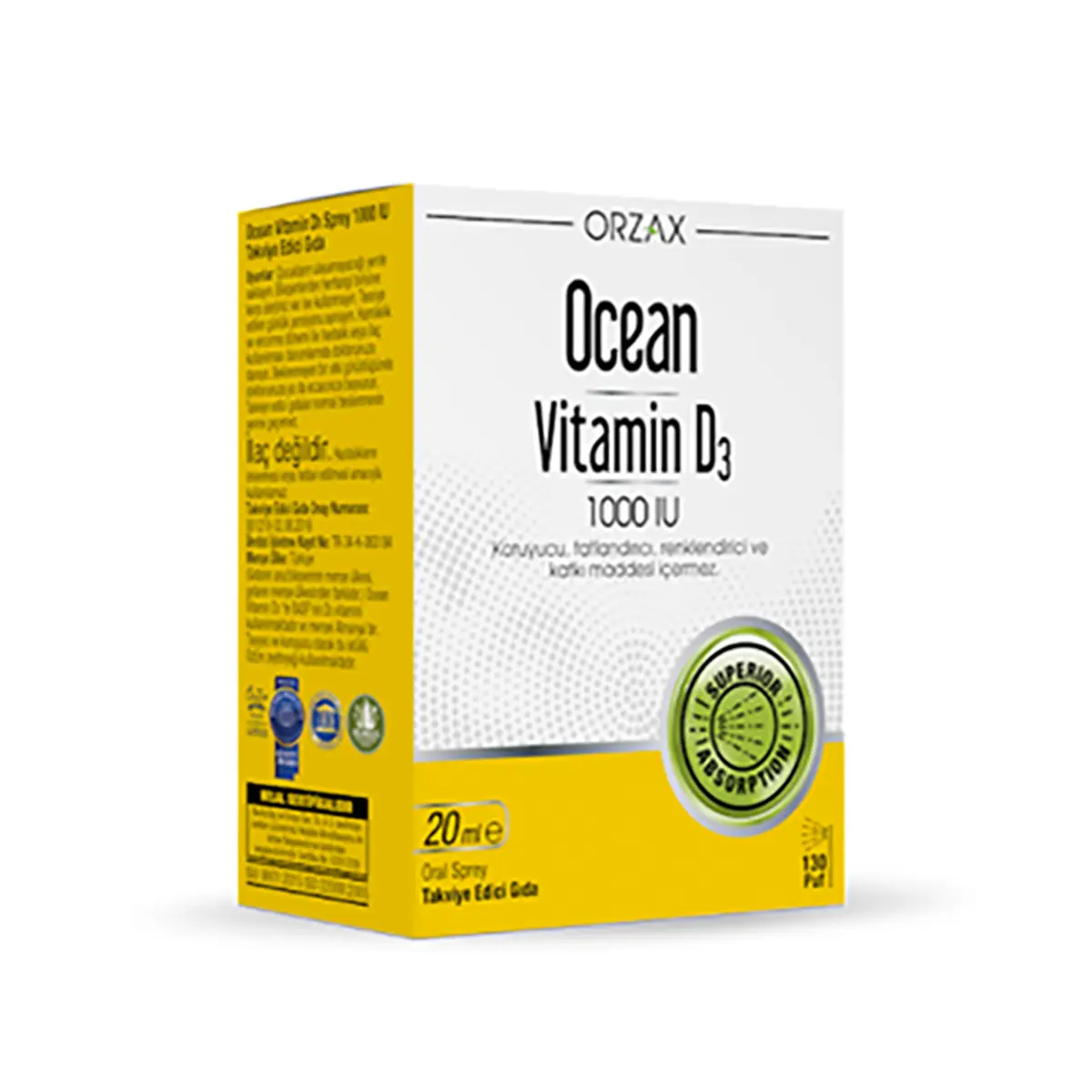 Orzax Ocean Vitamin D3 1000 IU 20 ml Sprey