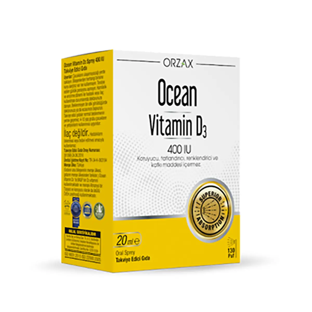 Orzax Ocean Vitamin D3 400 IU 20 ml Sprey