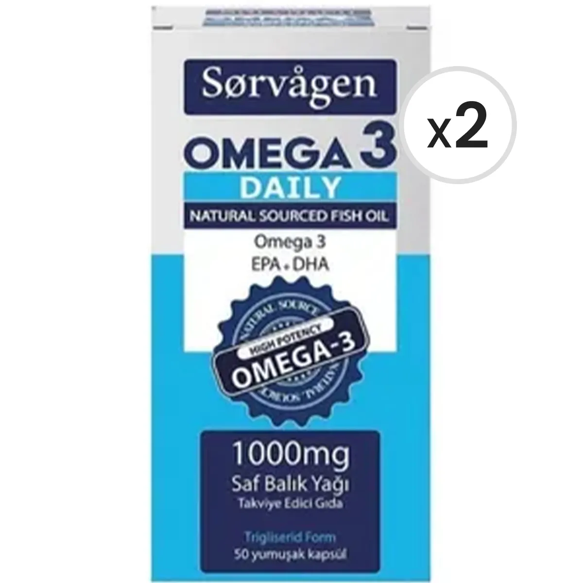 Sorvagen Omega 3 Daily 1000 Mg Balık Yağı 50 Kapsül 2'li Paket