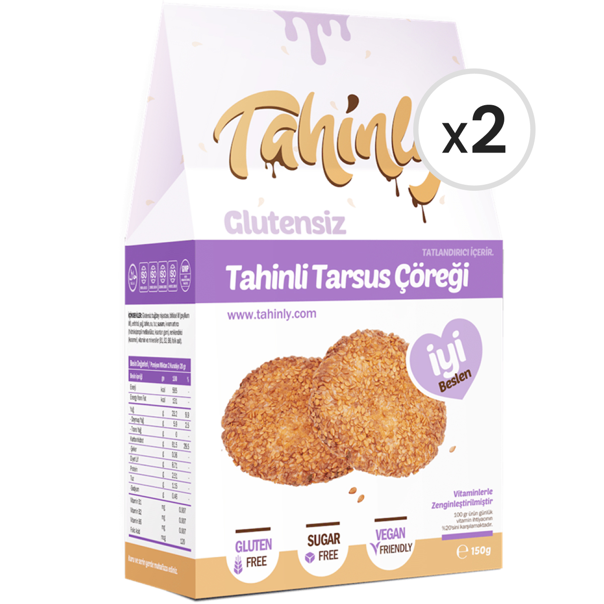 Tahinly Glütensiz Tahinli Tarsus Çöreği 150 g 2'li Paket