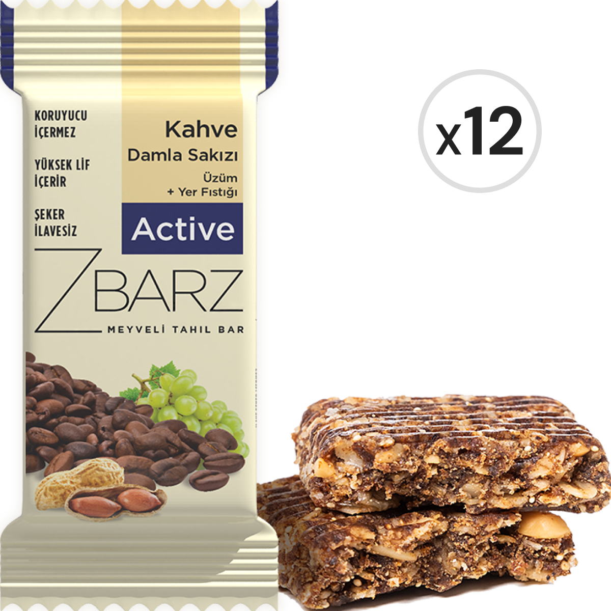 Zbarz Active Damla Sakızlı Tahıl Bar 35 g 12'li Paket