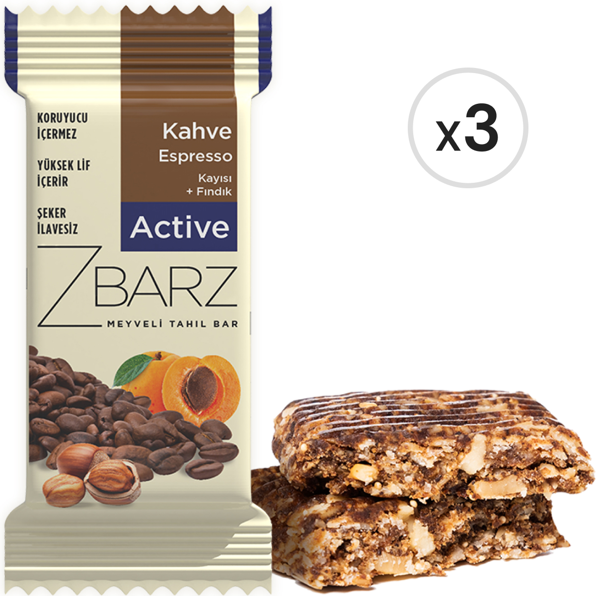 Zbarz Active Espresso Tahıl Bar 35 g 3'lü Paket