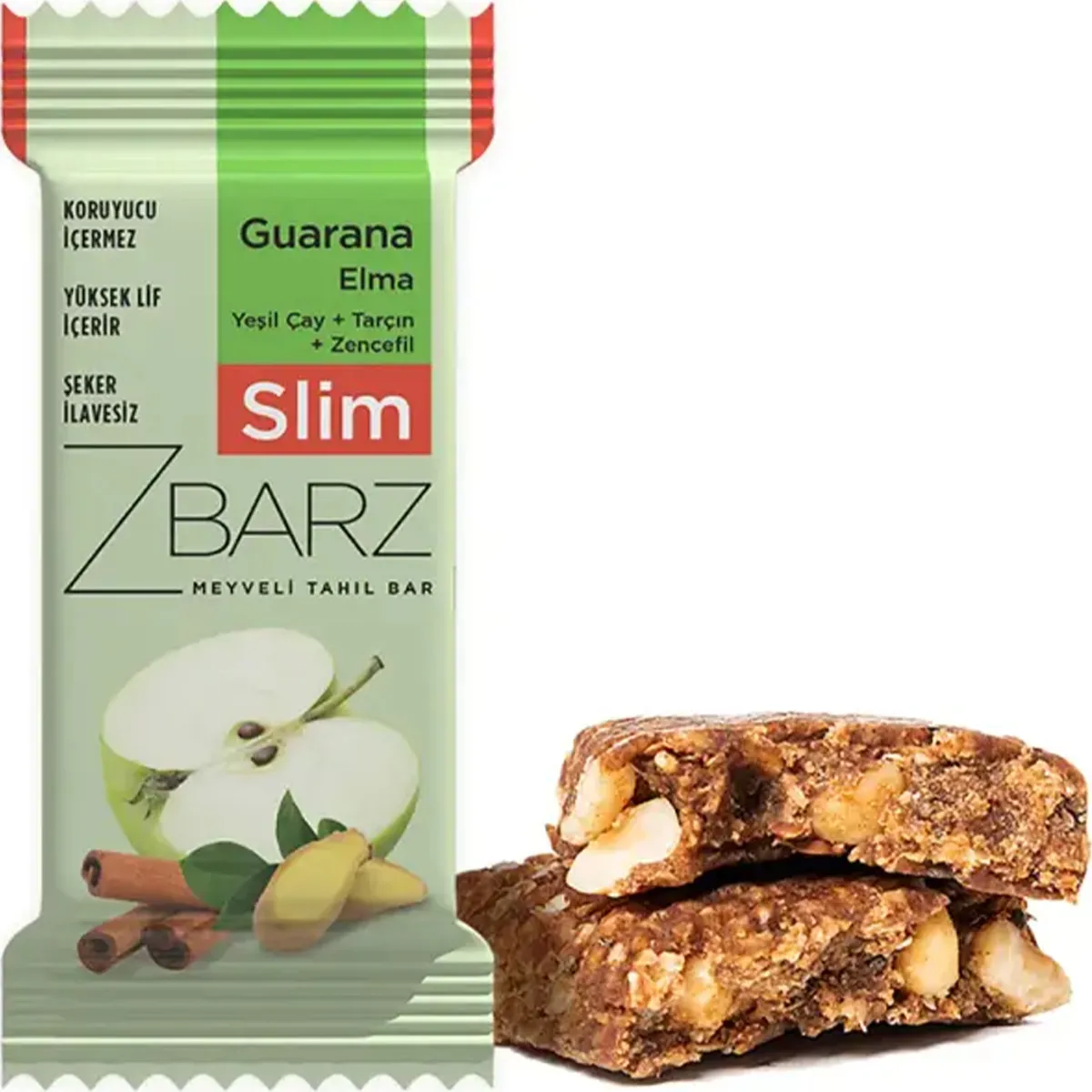 Zbarz Slim Guarana Elmalı Tahıl Bar 35 g